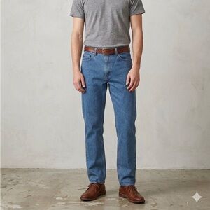 Old Mill Men’s Fleece-Lined Bonded Jeans - Size 34x32 - Medium Wash